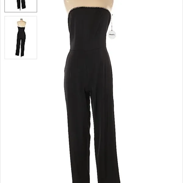 Revolve About Us Allison Beaded Strapless Jumpsuit NWT Medium *FLAW* - Image 3