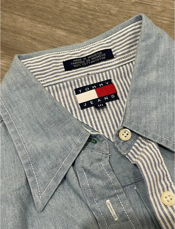Tommy Hilfiger Denim Light Blue Button-Up Shirt - Image 5