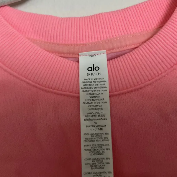 ALO Accolade Crew Neck Pullover Neon Bubblegum S - Image 7