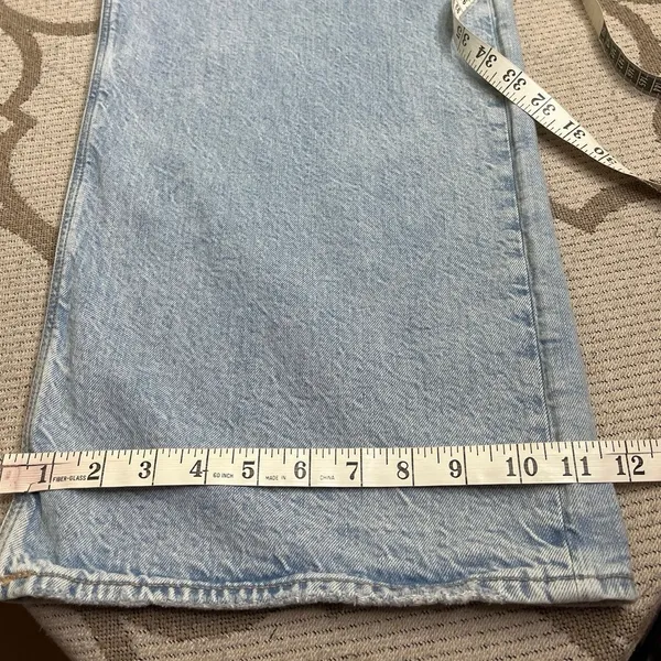 American Eagle AE Curvy Super High-Rise Baggy Straight Jeans Light Blue Size 16L - Image 7