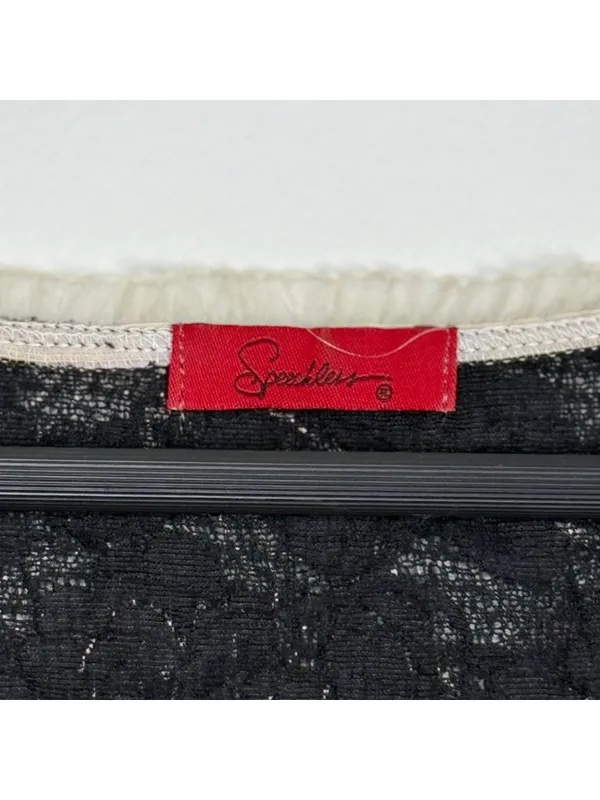 Vintage Y2K Speechless Black Lace Going Out Top Pink Floral XL Fairy Whimsigoth - Image 9