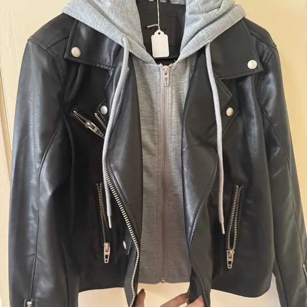 Blank NYC Vegan Leather Moto Jacket Black NWT Size M - Image 3