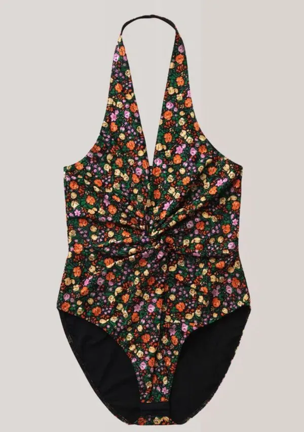 Ganni Floral Multi Color halter neck Bodysuit Top/size - Image 2