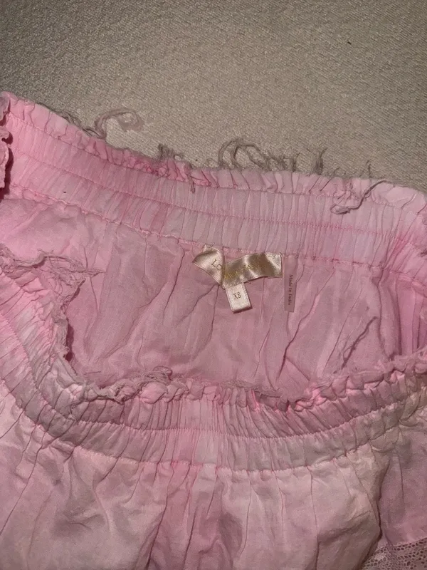 Love Shack Fancy Mini Skirt Ruffle Pink - Image 2