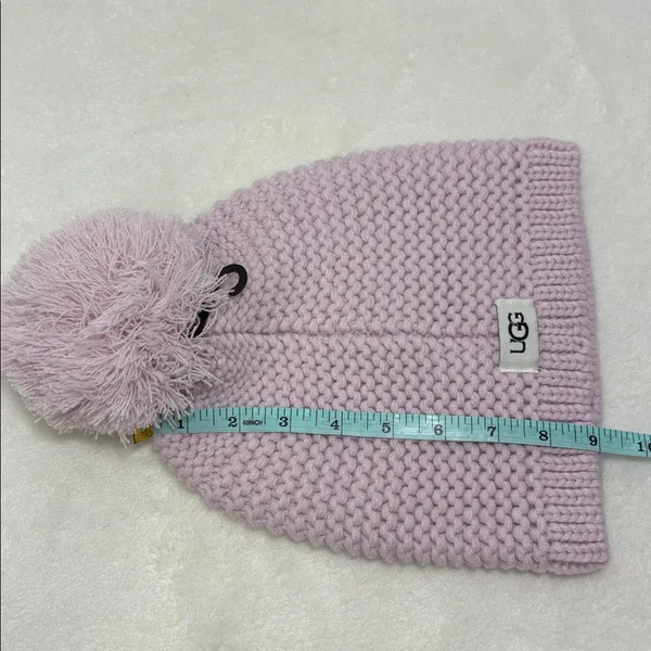 UGG‎ Chunky Crystal Pink Knit Beanie with Pom-Pom O/S - Image 9