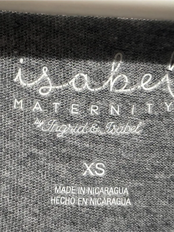 Isabel Maternity Light Gray V-Neck Women's Tee - Image 3