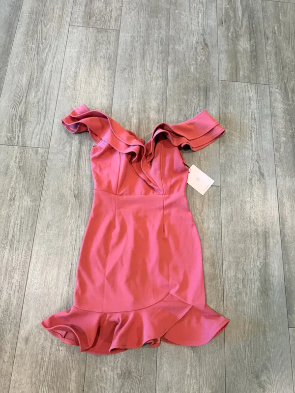 Hello Molly One-Shoulder Ruffle Bodycon Dress in Rose - Image 8
