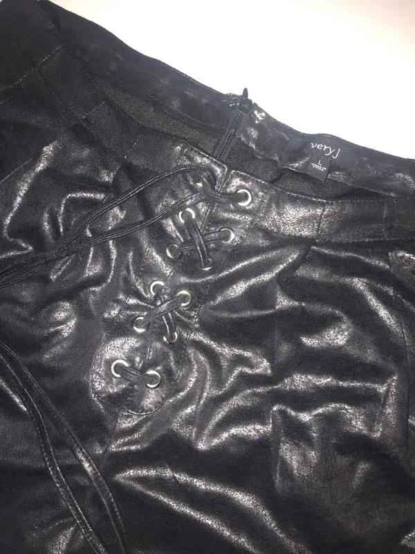 Very J Light Leather Lace Up Shorts - Image 2