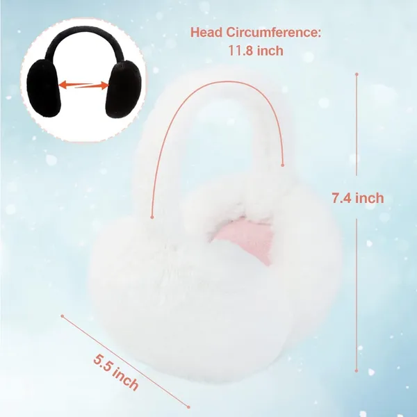 Amazon NWB Black Faux Fur Earmuffs, Foldable - Image 4