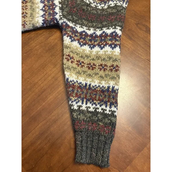 Carolyn Taylor For by Design Sweater Fair Isle Knit Pullover Striped Grandpa Y2K - Image 5