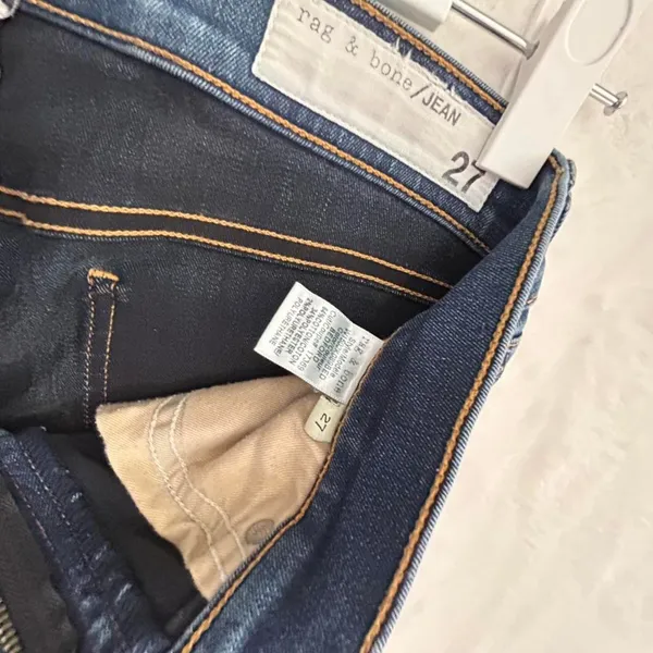 Rag & Bone Skinny Jeans Womens 27 Blue‎ Denim Dark Wash Distressed Stretch - Image 3
