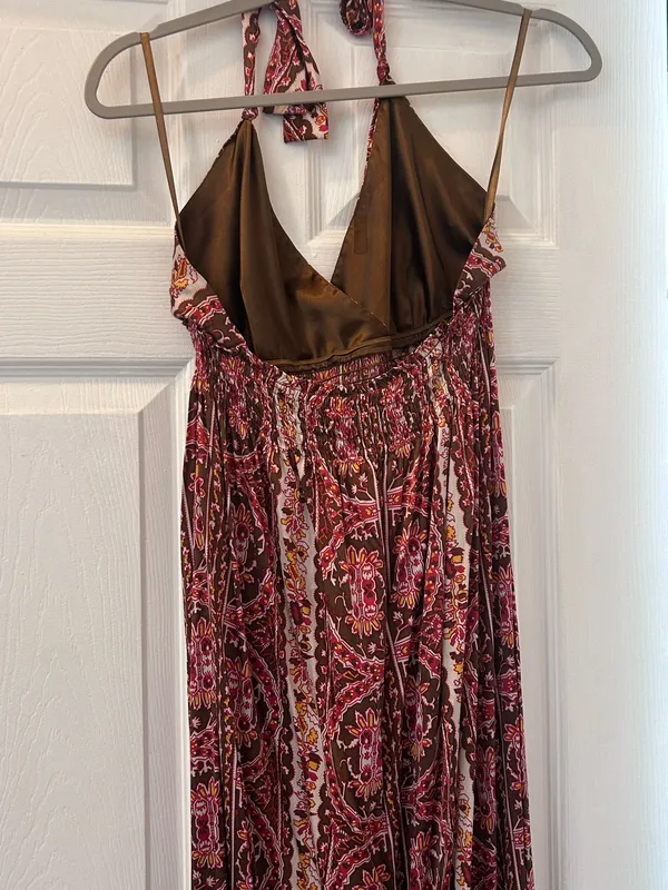 GIANNI BINI Silk Boho Halter Maxi  - Image 4