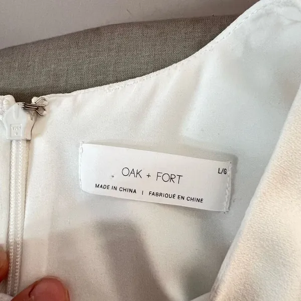Oak & Fort white sleeveless midi dress size large - Image 7