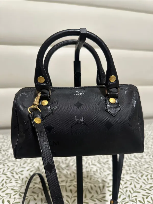 MCM Black Mini Bag in Viseto Coated Canvas - Image 2