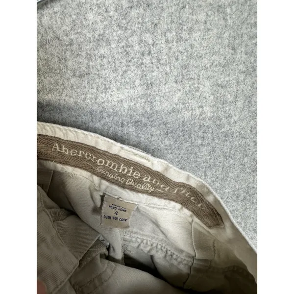 Vintage Abercrombie & Fitch Size 4‎ Cotton Womens Shorts High Waist Beige Mini - Image 16