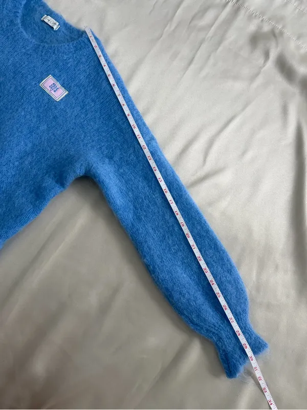 Easy Clothes Blue Kid Mohair Blend Fuzzy Sweater Self Love Club - Image 10