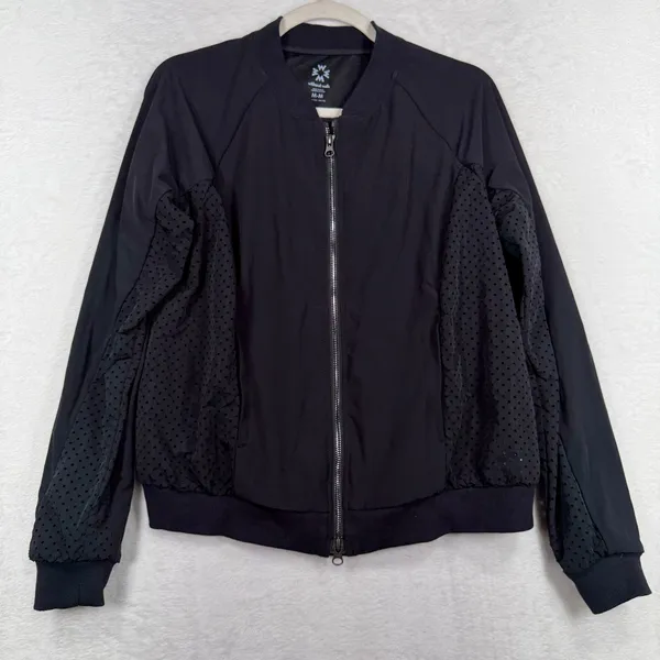 Without Walls M Medium Bomber Jacket Black Mesh Athletic Full Zip Lightweight - Image 4