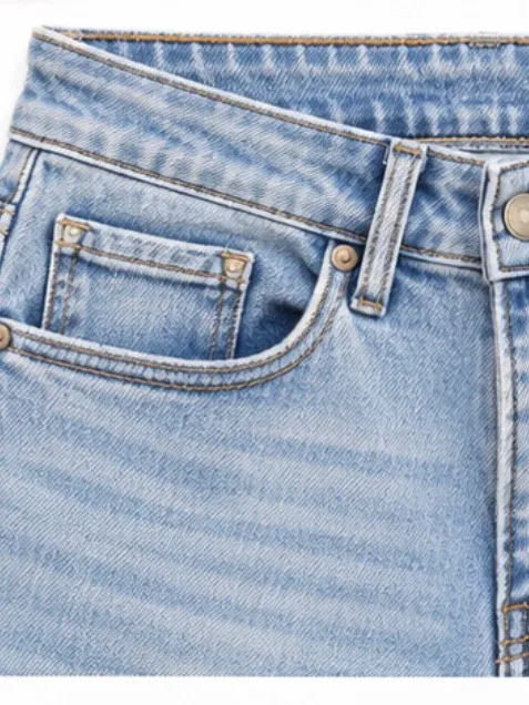 Risen Jeans Size 11 Light Wash High Rise Cropped Wide Leg Jeans - Image 3