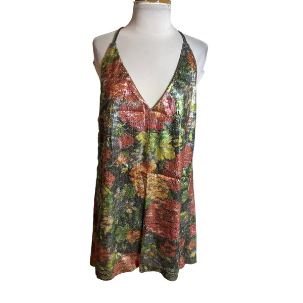 Free people floral tangier‎ sequin mini dress - Image 5