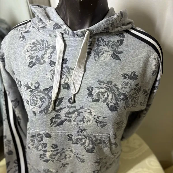 Calvin Klein Gray Floral Hoodie Sweater - Image 12