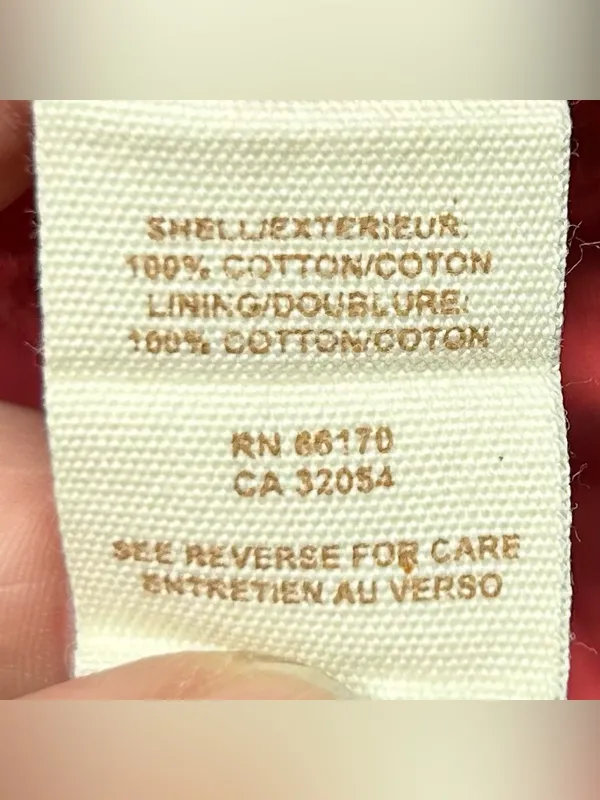 Free People Blue Label on Red Fabric - Image 5