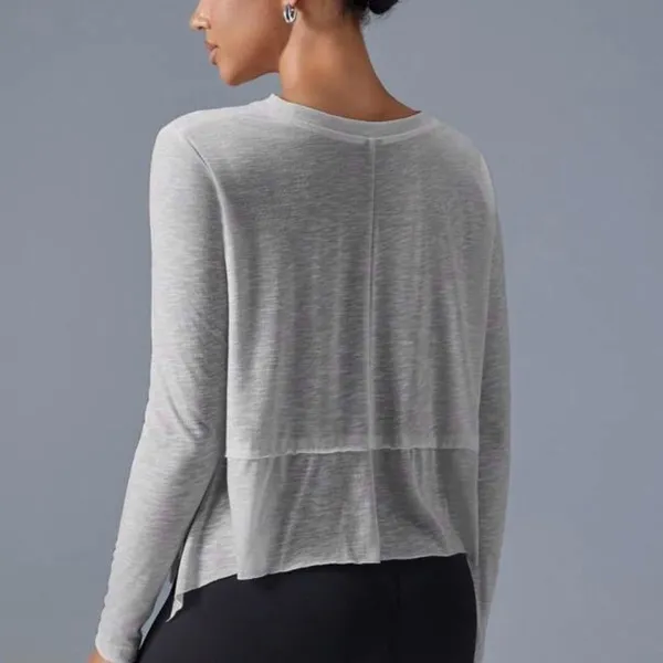 Velvet Vault Gray Pullover Lightweight Crop Top(Size Small) Gray - Image 2