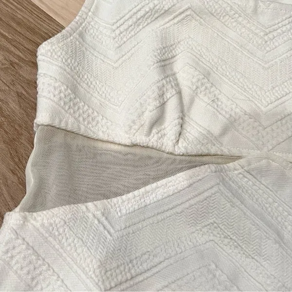 Free People Ivory Mesh Cutout Mini Dress Women’s XS - Image 3