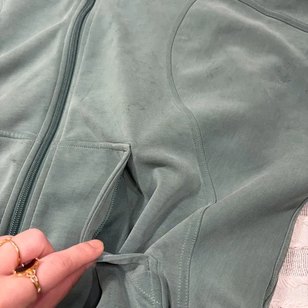 Lululemon Brushed Softstreme Full Zip Smoked Spruce Sz 6 Preppy Gorpcore Casual - Image 6