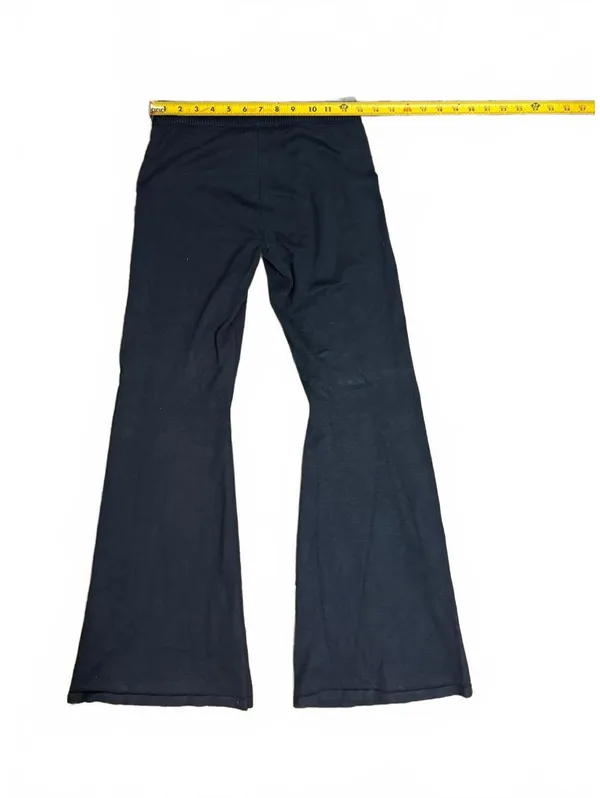 Vintage Y2K Juicy Couture Navy Low Rise Flare Pants Small Rhinestone Logo - Image 4