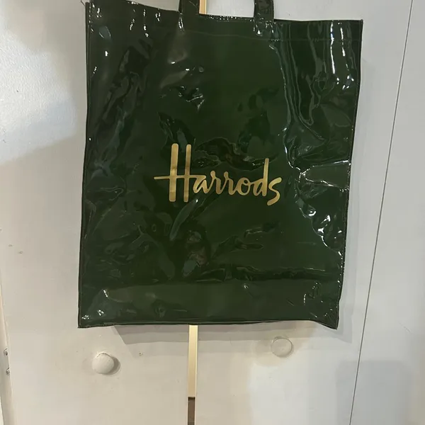Harrods Glossy Green Shopper - Image 4