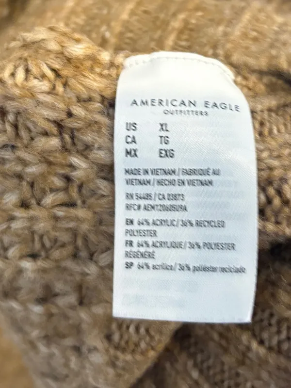 American Eagle tan oversized v neck sweater size XL - Image 6