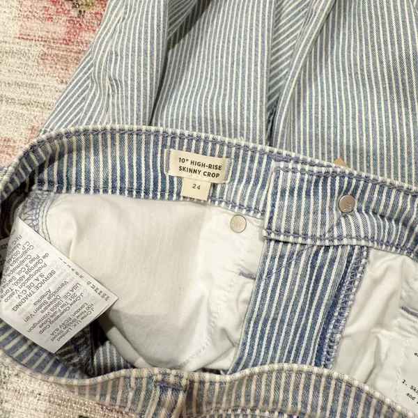 Madewell Pinstripe Skinny Jeans Size 24 High Rise Causa Comfort NWT - Image 3