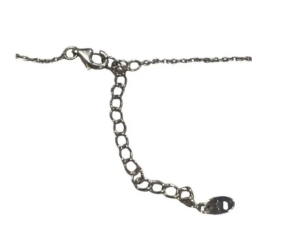 Vintage Sterling Silver Mama Script Pendant Necklace CZ Stones Estate Adj 18" - Image 4