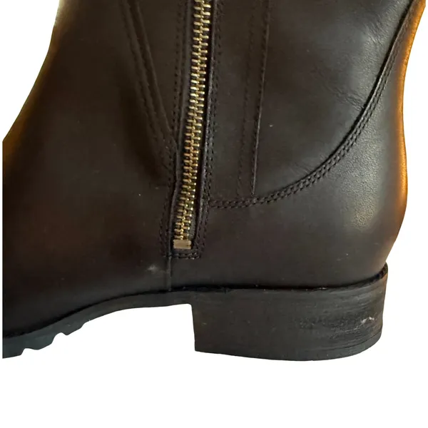 Timberland Boots Womens Size 11 Black Leather Knee High Riding Boot Side Zip - Image 3