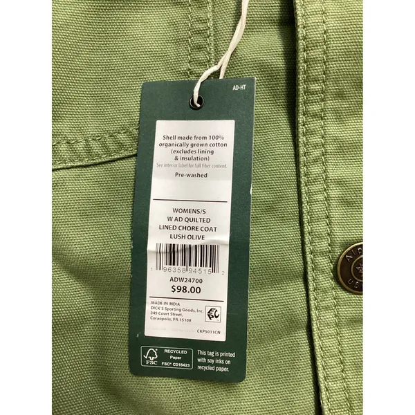 Alpine Design Womens Quilt Lined Chore Coat Lush‎ Olive Green ADW24700 Small NWT - Image 4