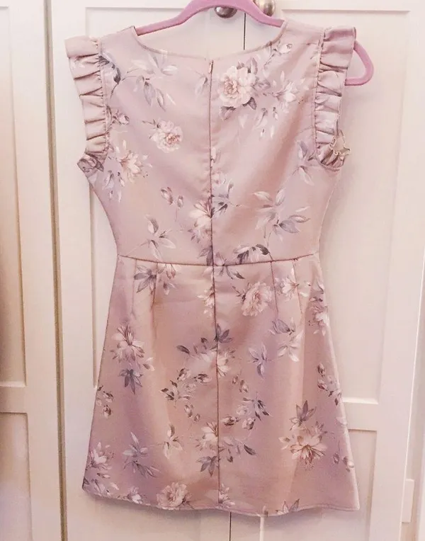 Japanese Kawaii Gyaru Harujuku Bow Lilac Floral Rose Lace-up Ruffle Mini Dress - Image 6