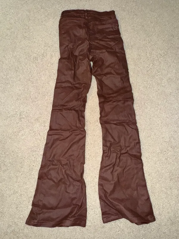 Edikted Leather Flare Pants - Image 3