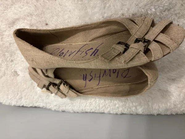 Women linen blowfish 7 tan casual open toe shoes - Image 3