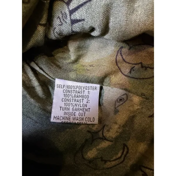 Calme Green Tan Black Printed Fleece Jacket - Image 6