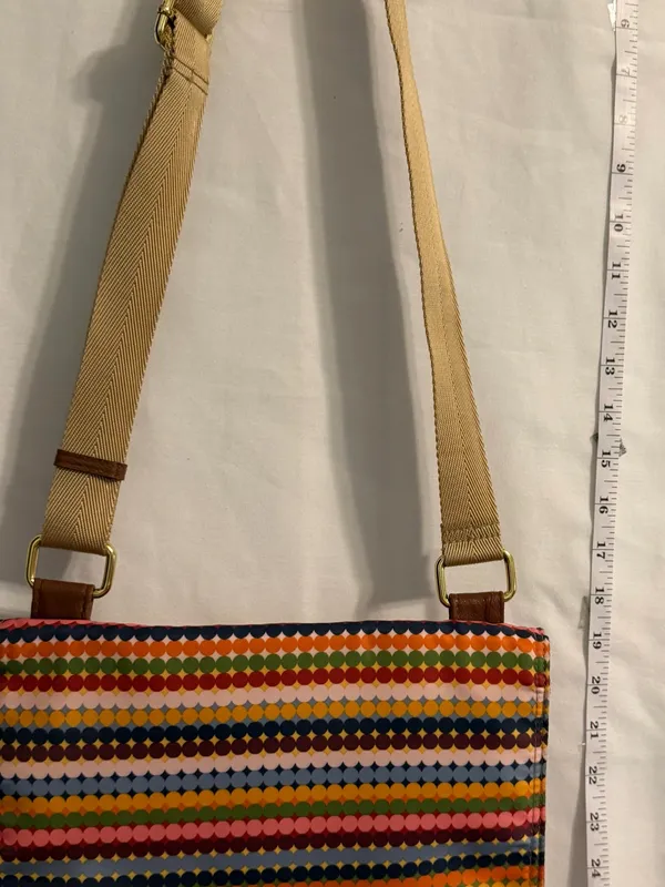 Franco Sarto Multicolor Dot-Print Crossbody with Tan Strap - Image 5