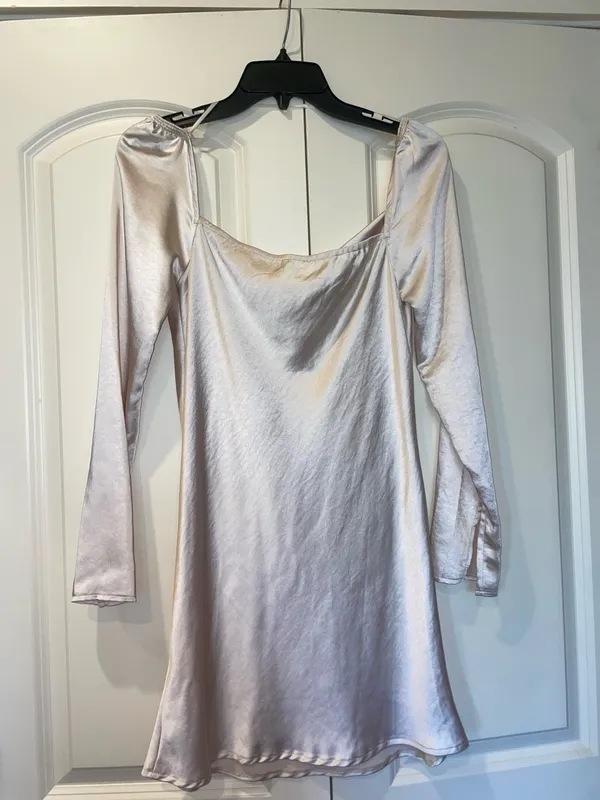 Princess Polly Champagne Long Sleeve Mini Dress - Image 4