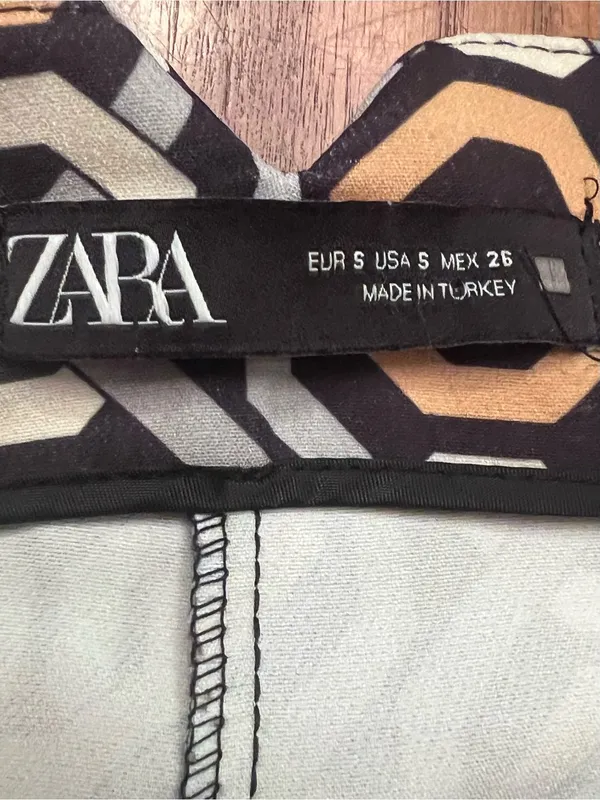 ZARA‎ Geometric Interlocking Chain Print High Rise Ankle Pants Size Small - Image 10