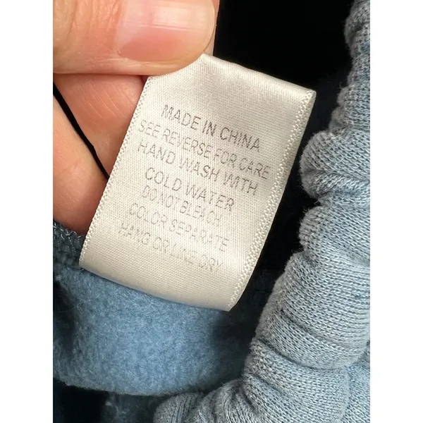 BIBI Blue Quarter Zip Hoodie Small Pullover Sweatshirt Kangaroo Pocket Cozy - Image 5