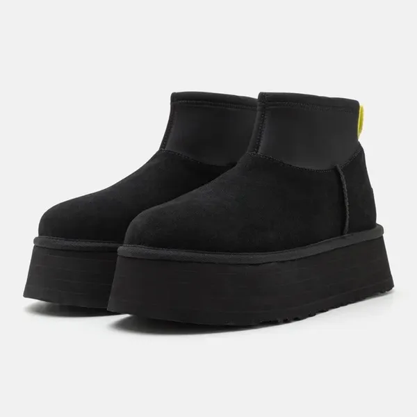 Ugg Classic Mini Dipper Black Platform Ankle Boots - Image 2