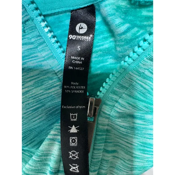 C9 Champion Women's Small Teal Full Zip Hoodie Space Dye‎ Yoga Activewear Jacket - Image 6