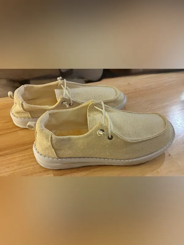 Women’s Maurices Brand Canvas Slip-On Loafers in Beige Size 7M - Image 5