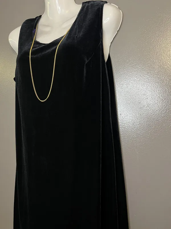 R&M Richards Dress Womens Black Velvet Sleeveless Maxi Formal Evening Style 9067 - Image 5