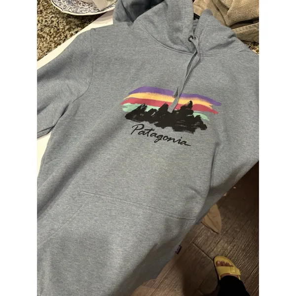 Patagonia Free Hand Fitz Roy Ahnya Hoodie Womens Large Blue Pullover - Image 2