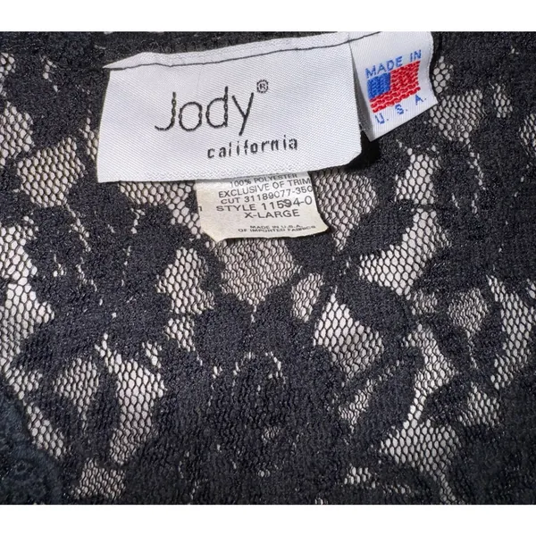 Vintage Jody Lace Peplum Vest Women's XL Sheer Witchy Goth Whimsygoth Fall - Image 7