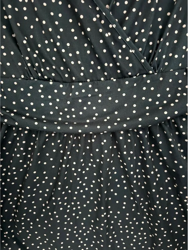 Ouges NEW Women's Dress Size Large Jade Polka Dot Fit Flare Classic City Chic Green - Image 7